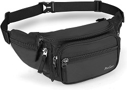 ProCase Fanny Pack Waist Packs for Men Women, Waist Bag Hip Pack for Travel Hiking Running Outdoor Sports -Black