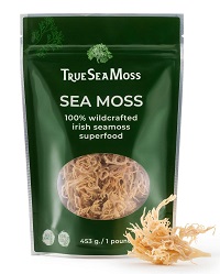 TrueSeaMoss Organic Sea Moss Raw Wild Crafted Seamoss Raw - 100% Organic Irish Sea Moss Raw (Pack of 1) - Dried Sea Moss Advanced Drink - Clean and Sundried - Vegan Sea Moss (1Pound) (16oz)
